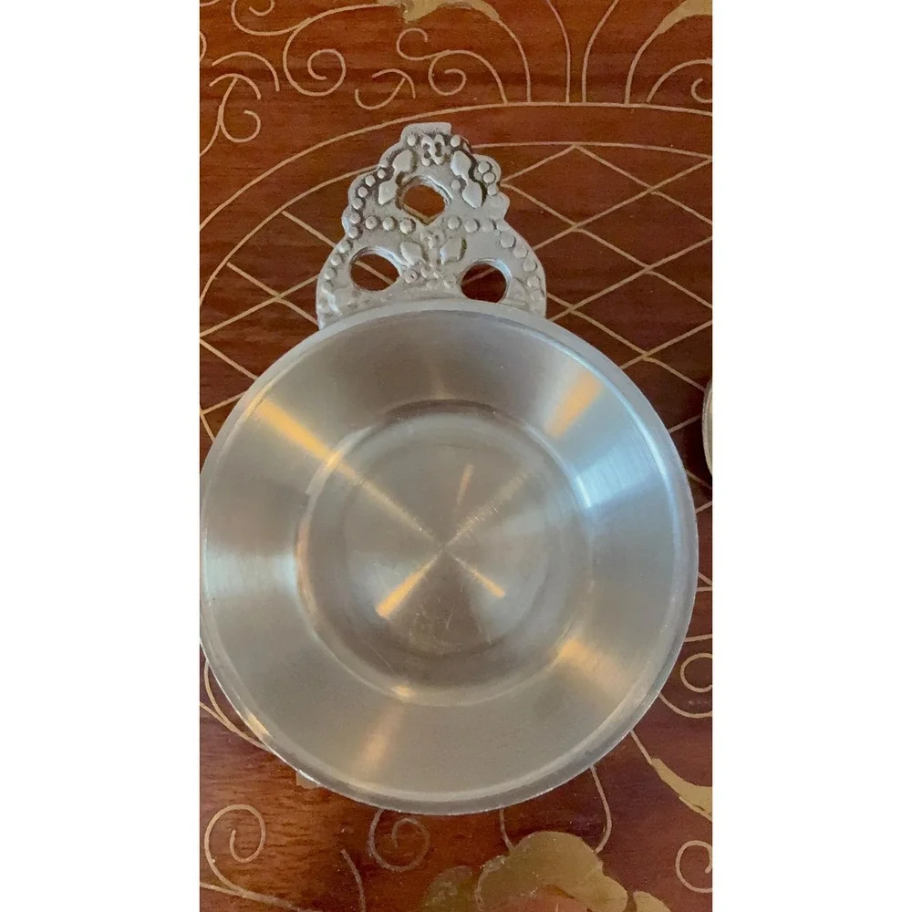 Vintage Woodbury Pewter Salt‎ Cellar with Spoon, 2.25